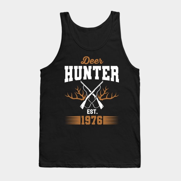 Gifts for 45 Year Old Deer Hunter 1976 Hunting 45th Birthday Gift Ideas Tank Top by uglygiftideas